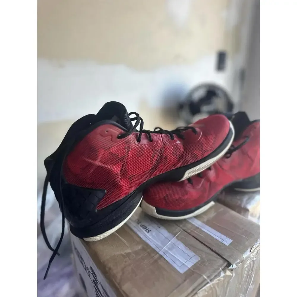 Men’s Red Black Basketball Shoes Size‎ 13 Athletic High Top Sneakers